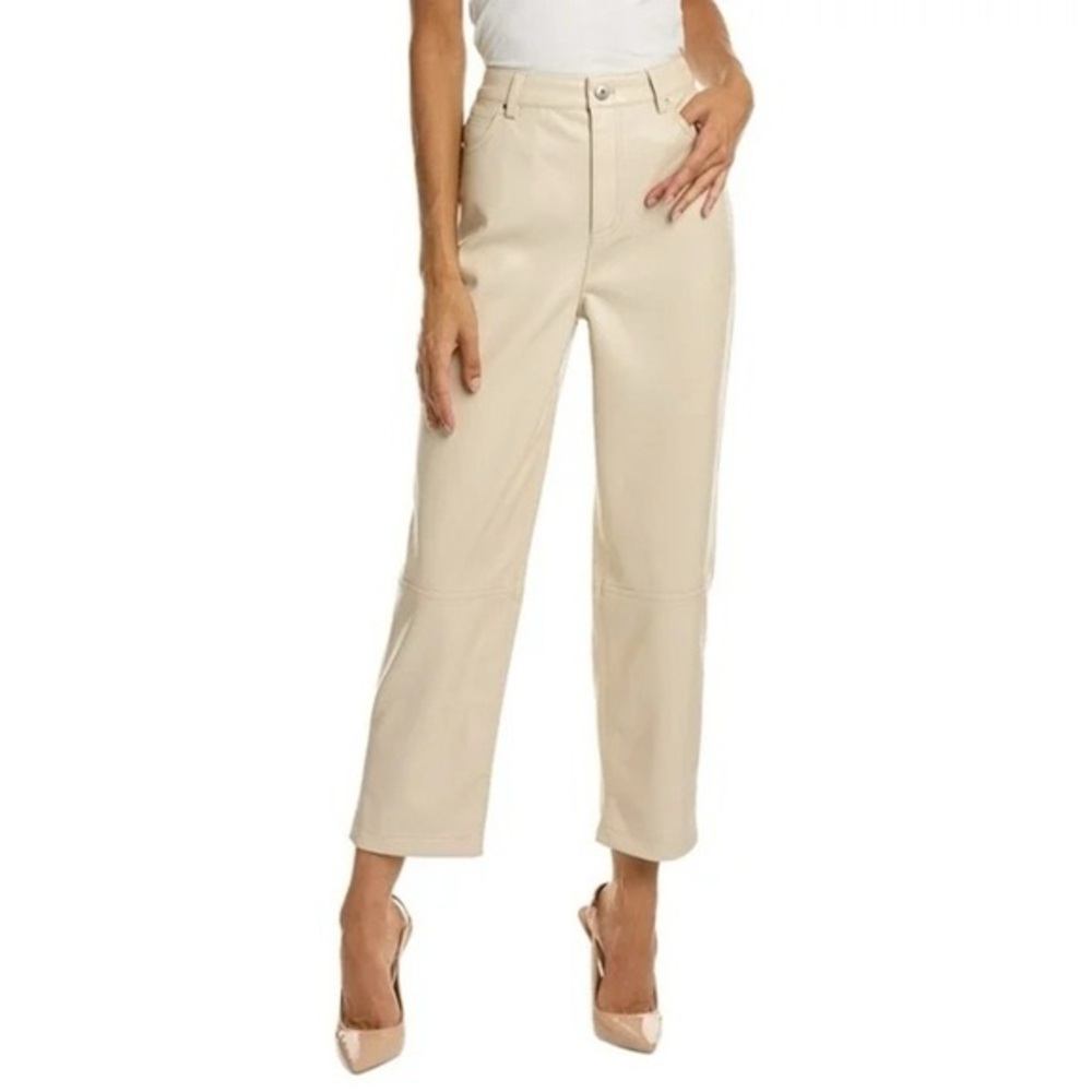 NWOT Ted Baker Plaider Panelled Straight Leg Vegan Leather Trousers